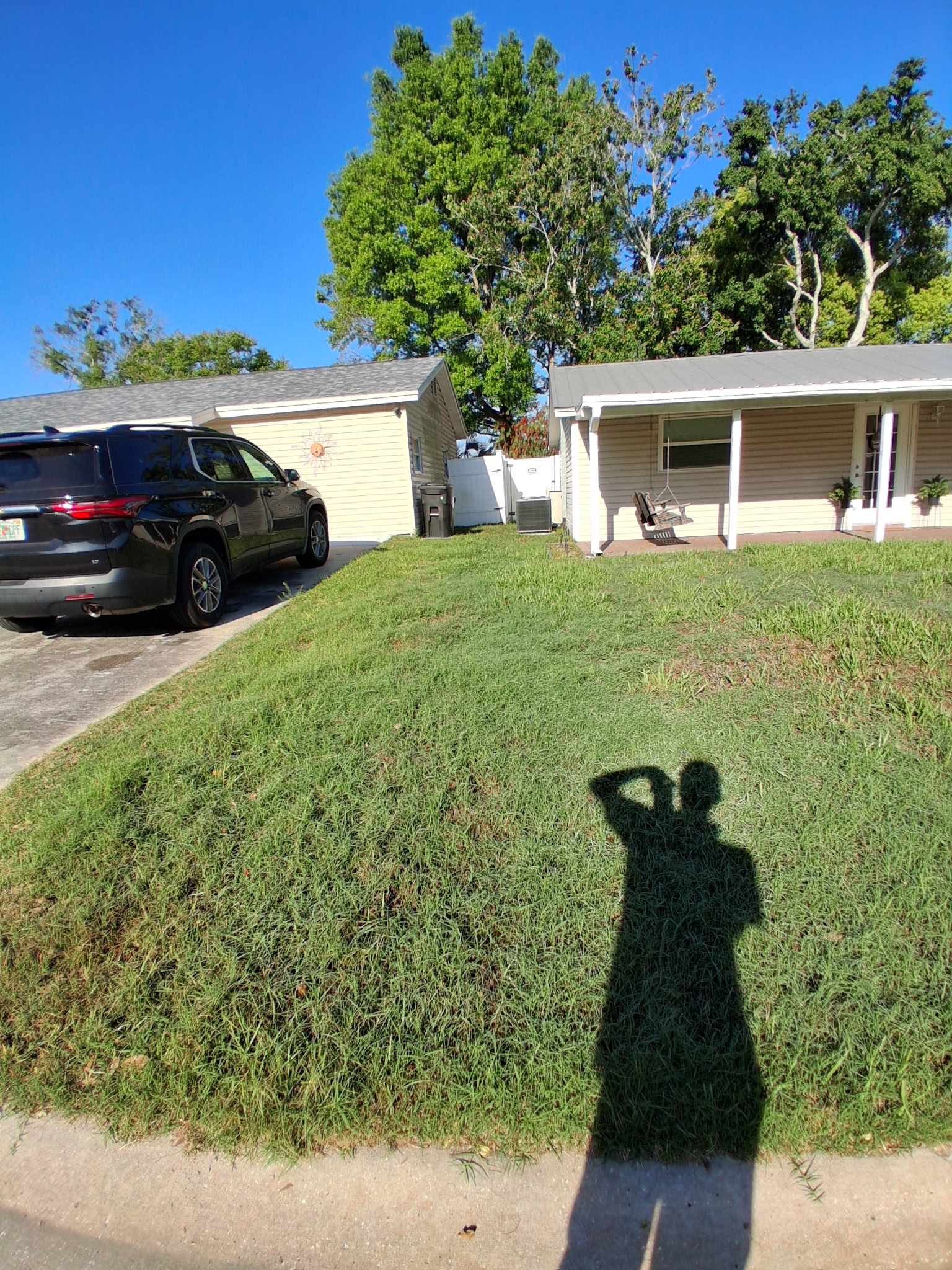 Yard cleanup after landscaping work