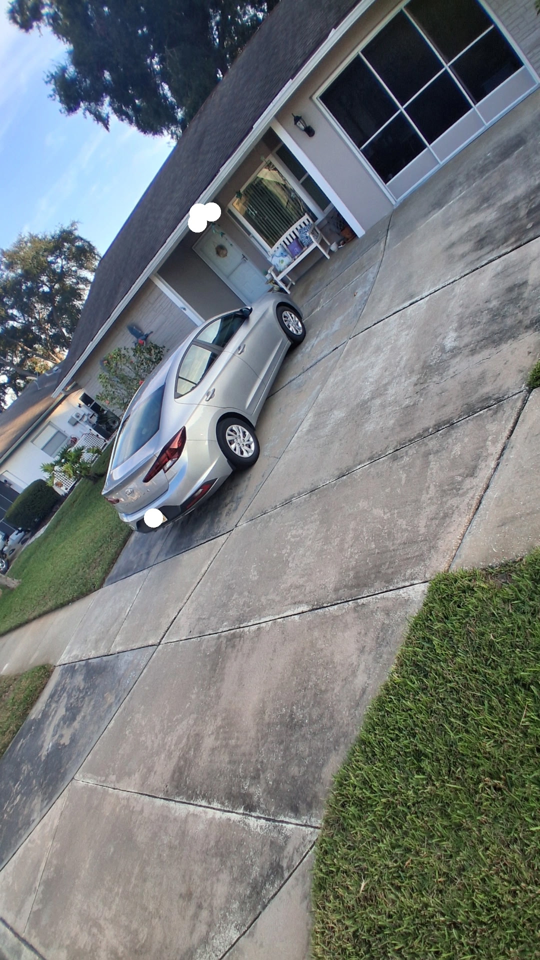 Driveway after pressure washing